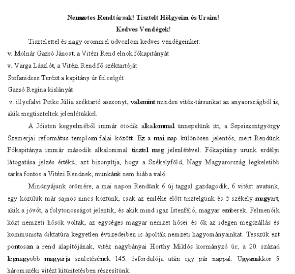 Vitzavats volt Sepsiszentgyrgyn